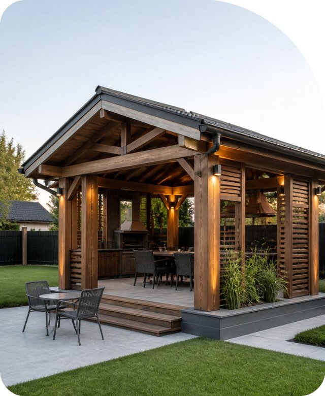 Заказать деревянную беседку в Топках по цене от 121596 р. | РадиДОМА-Тпк