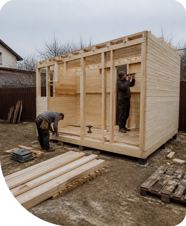 Хозблок для инвентаря в Топках под ключ с проектом и монтажом